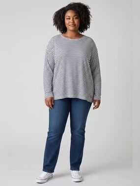 Vineyard Vines Long Sleeve Striped Tee // Blue & White // 3X